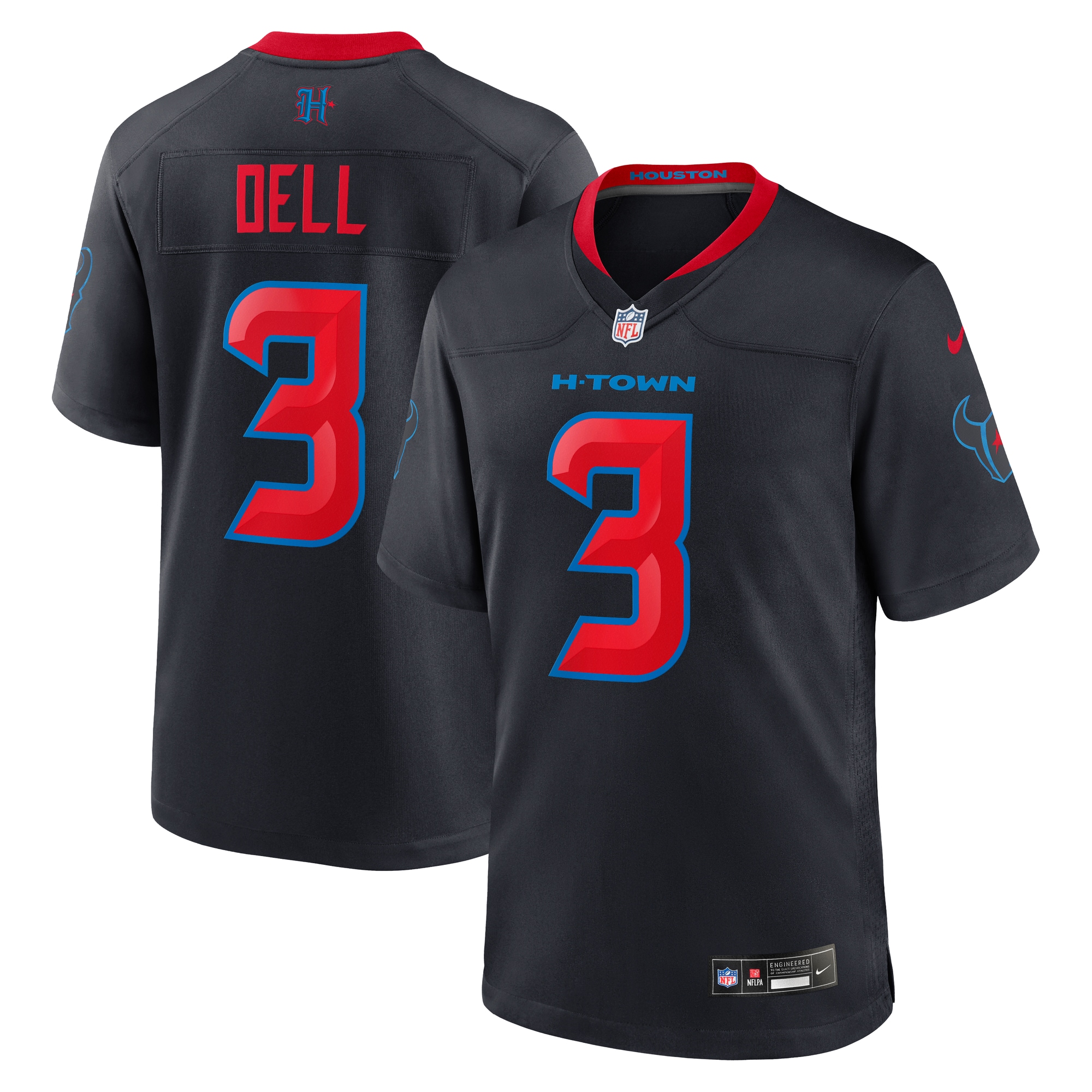 Men's Houston Texans Tank Dell Navy 2nd Alternate Game Jersey Js1228