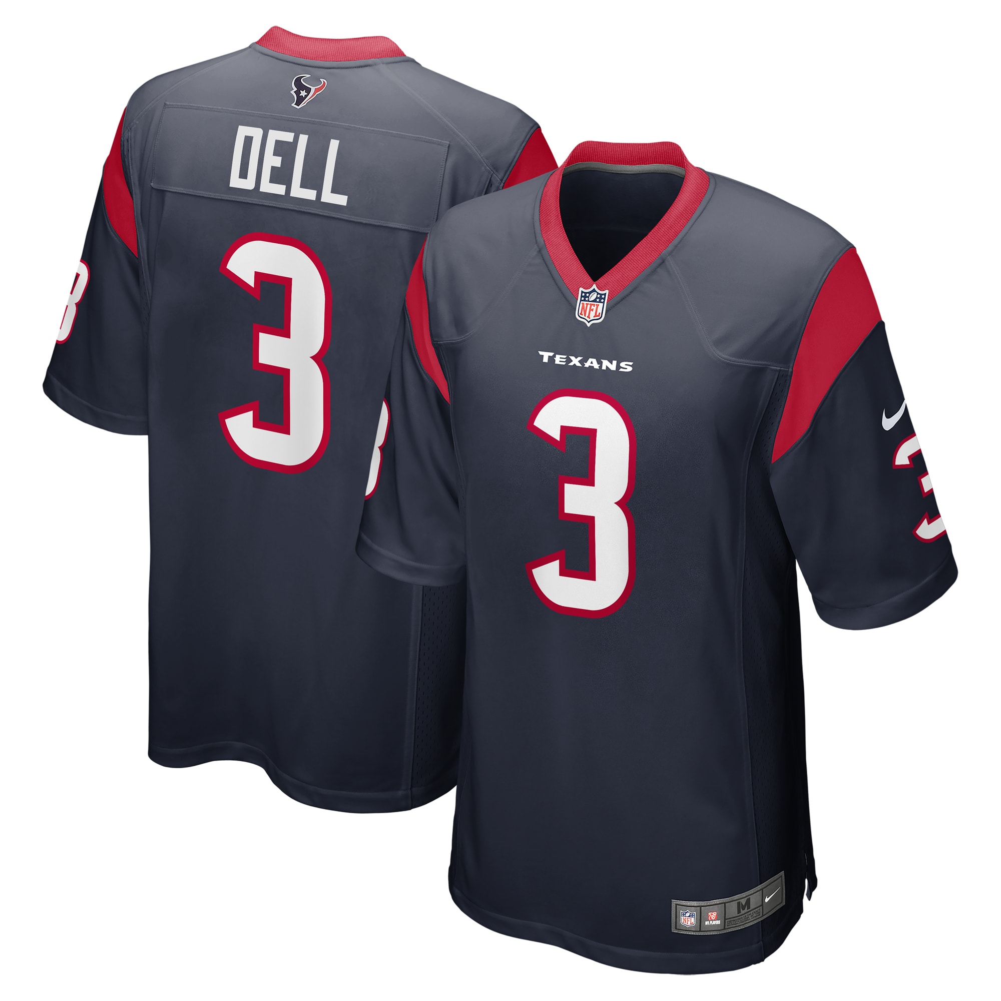 Men's Houston Texans Tank Dell Navy Player Game Jersey Js3909