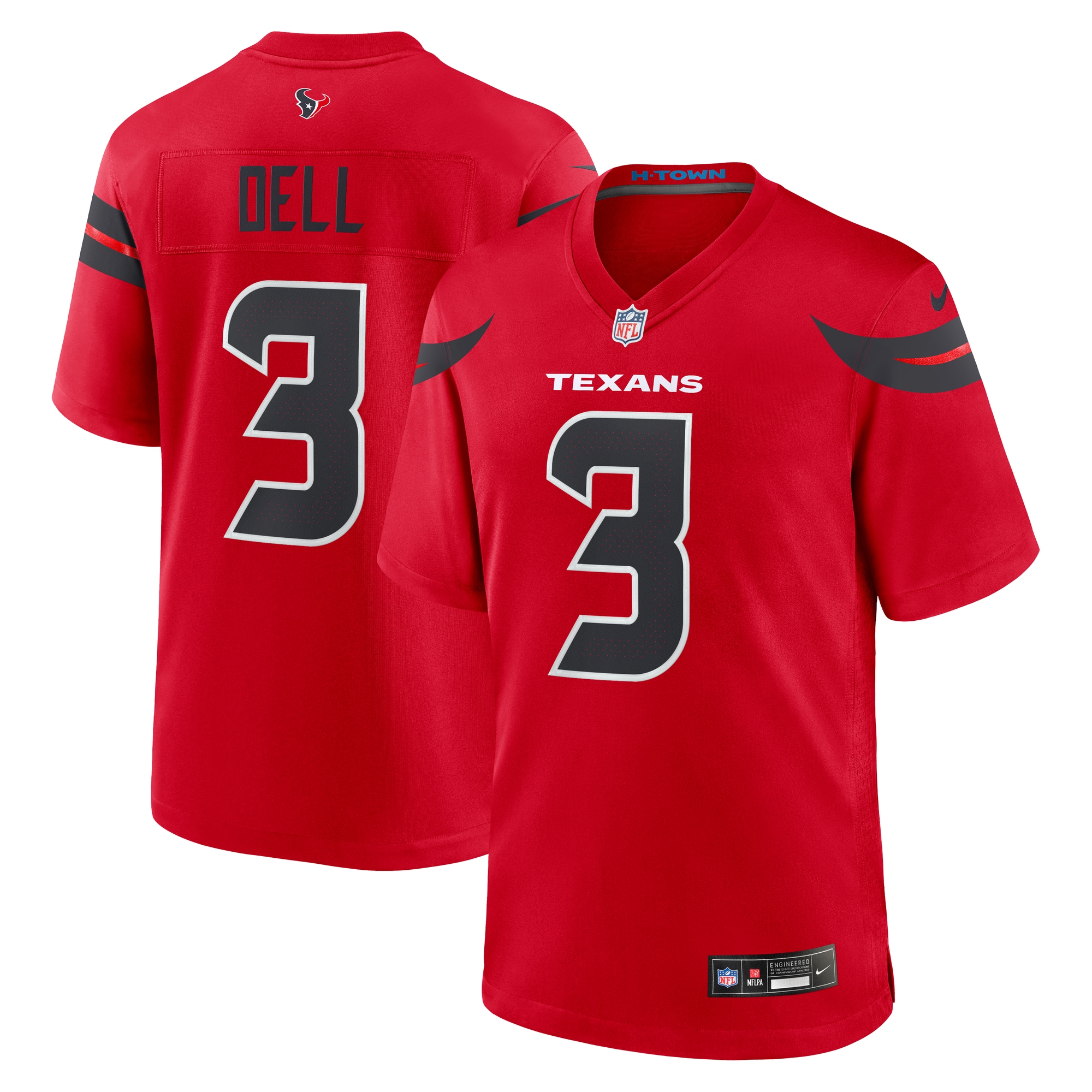Men's Houston Texans Tank Dell Red Alternate Game Jersey Js5337
