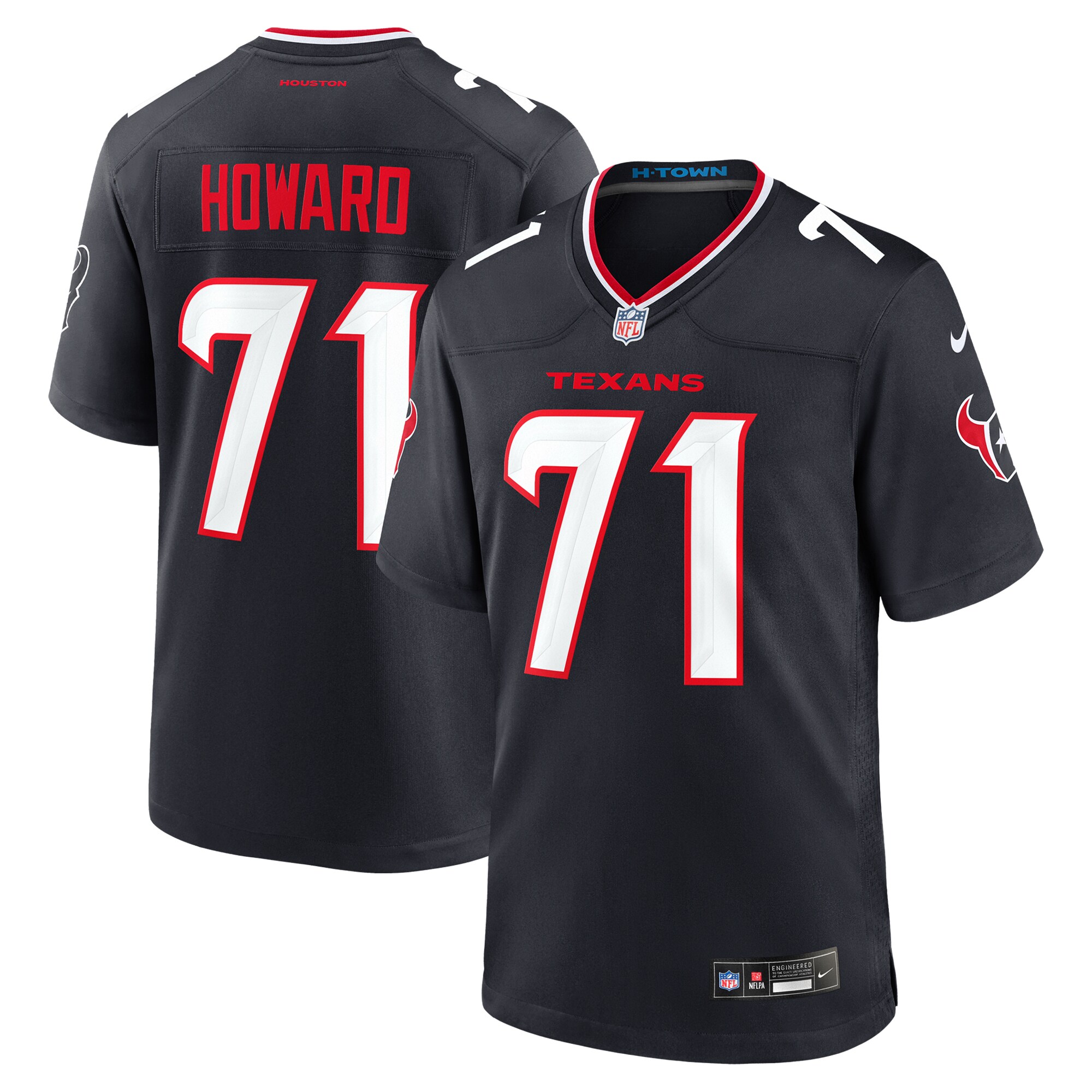 Men's Houston Texans Tytus Howard Navy Team Game Jersey Js9672