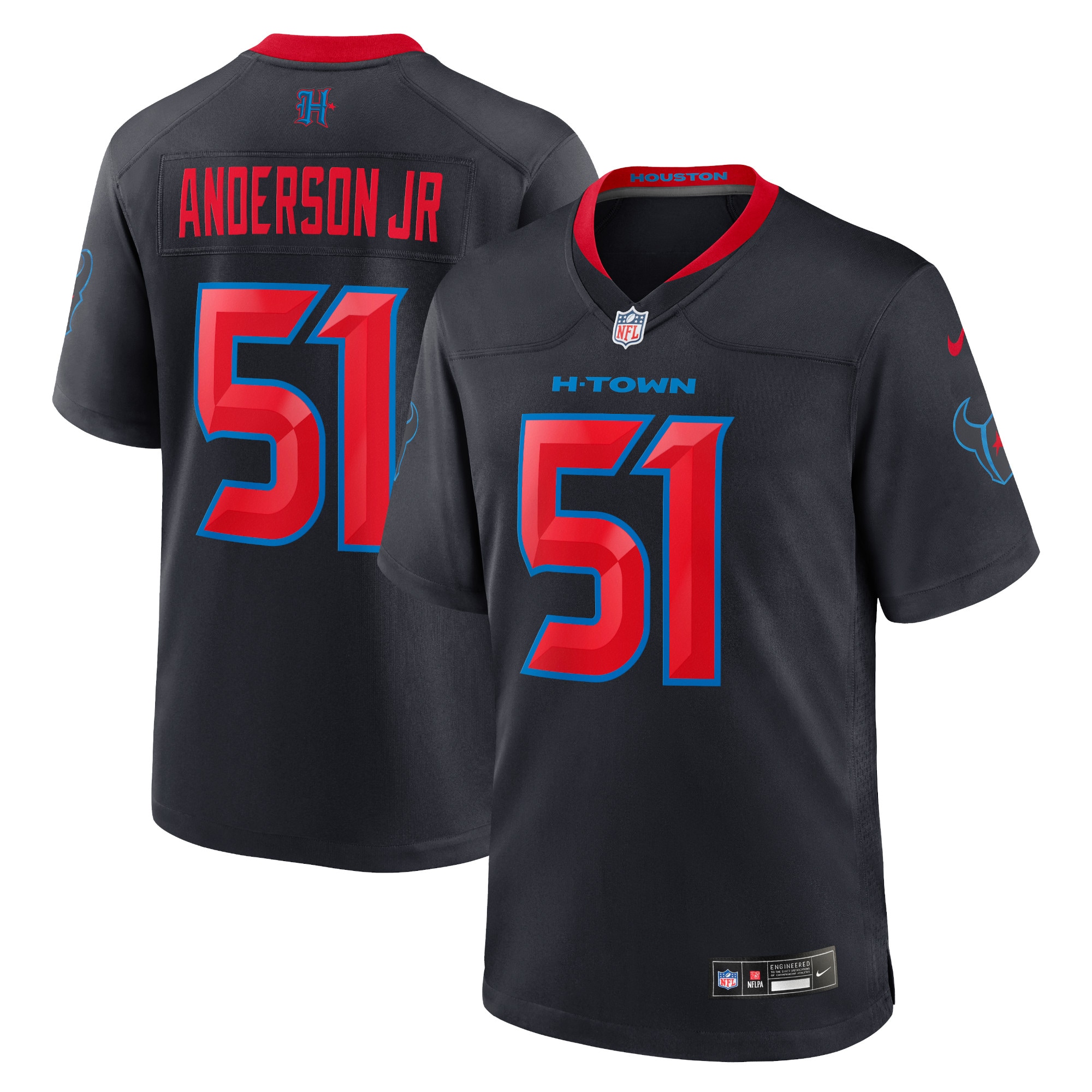 Men's Houston Texans Will Anderson Jr. Navy 2nd Alternate Game Jersey Js5208