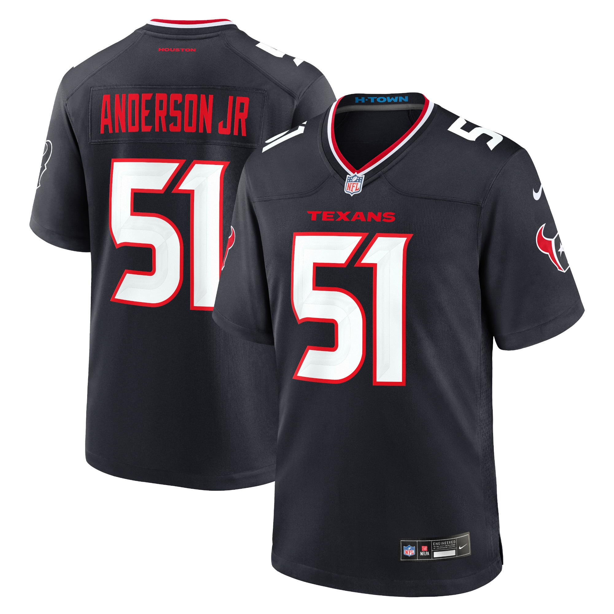 Men's Houston Texans Will Anderson Jr. Navy Game Jersey Js1648