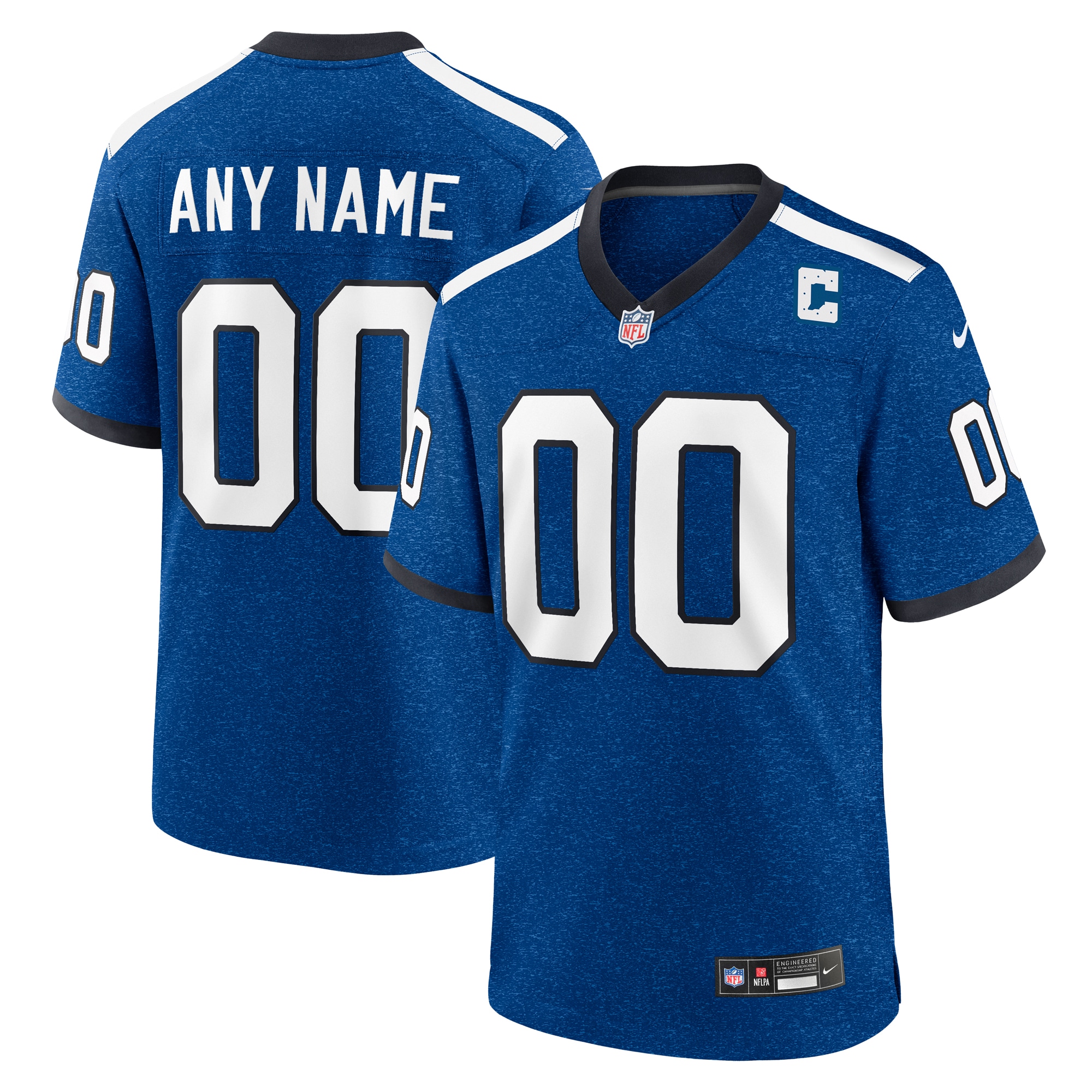 Men's Indiana Nights Indianapolis Colts Blue Alternate Custom Game Jersey Js6809