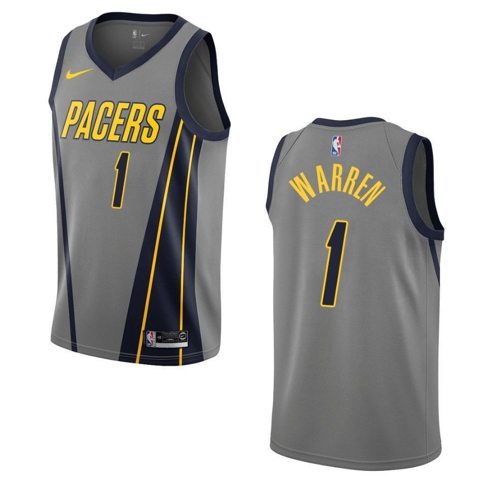 Men's Indiana Pacers 1 T.j. Warren City Swingman Jersey - Gray