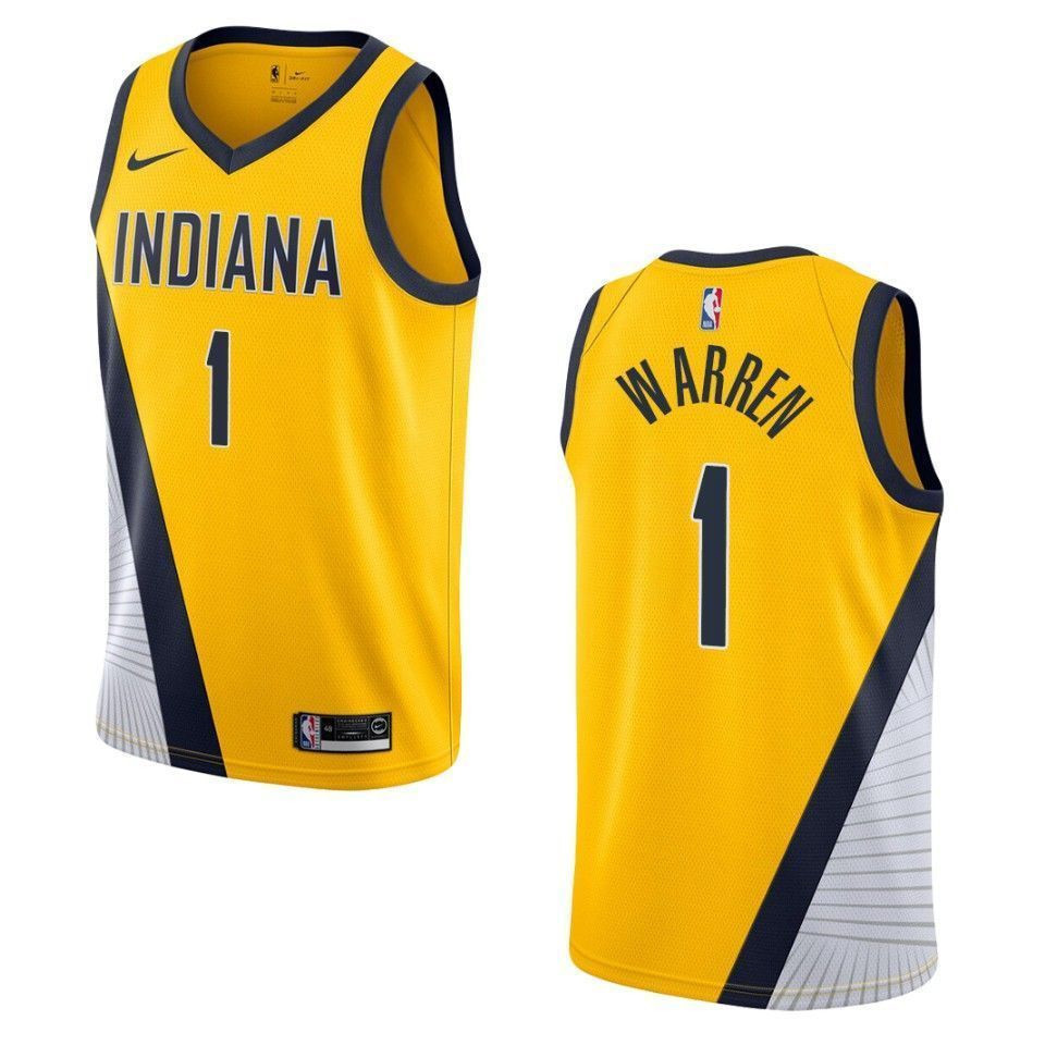 Men's Indiana Pacers 1 T.j. Warren Statement Edition Swingman Jersey - Yellow
