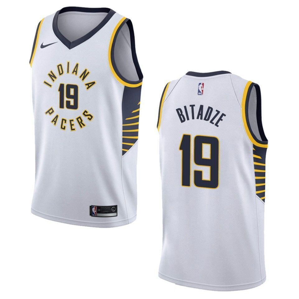 Men's Indiana Pacers 19 Goga Bitadze Association Swingman Jersey - White