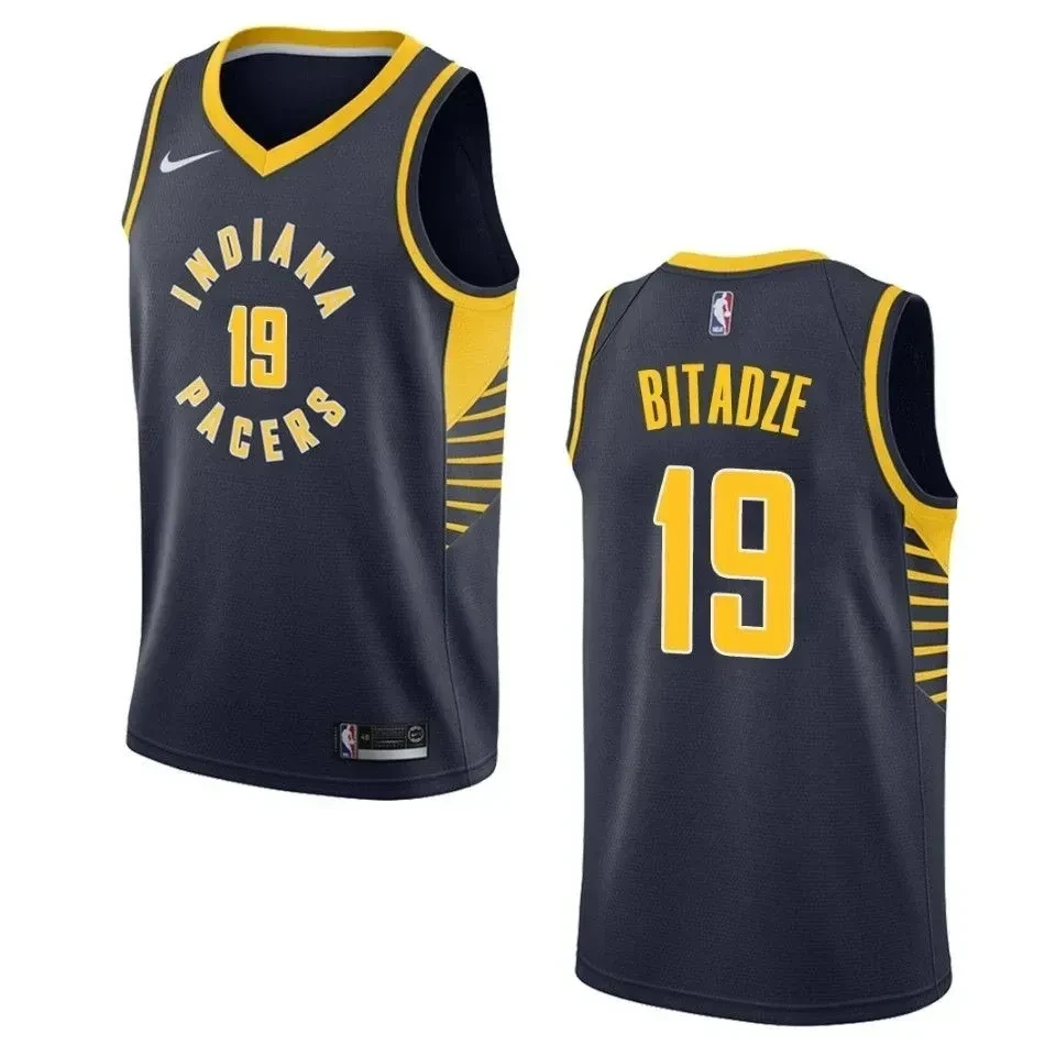 Men's Indiana Pacers 19 Goga Bitadze Icon Swingman Jersey - Navy