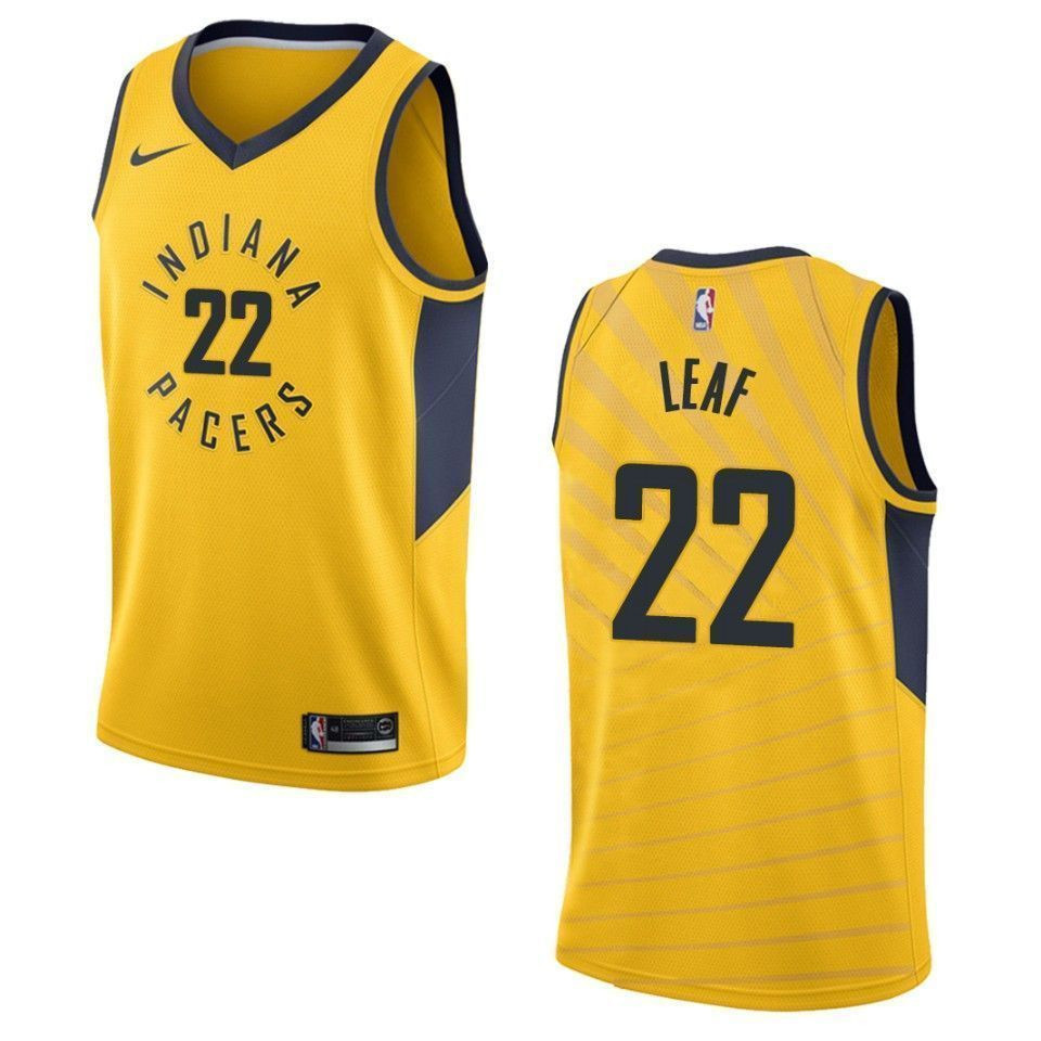 Men's Indiana Pacers 22 T.j. Leaf Statement Swingman Jersey - Gold