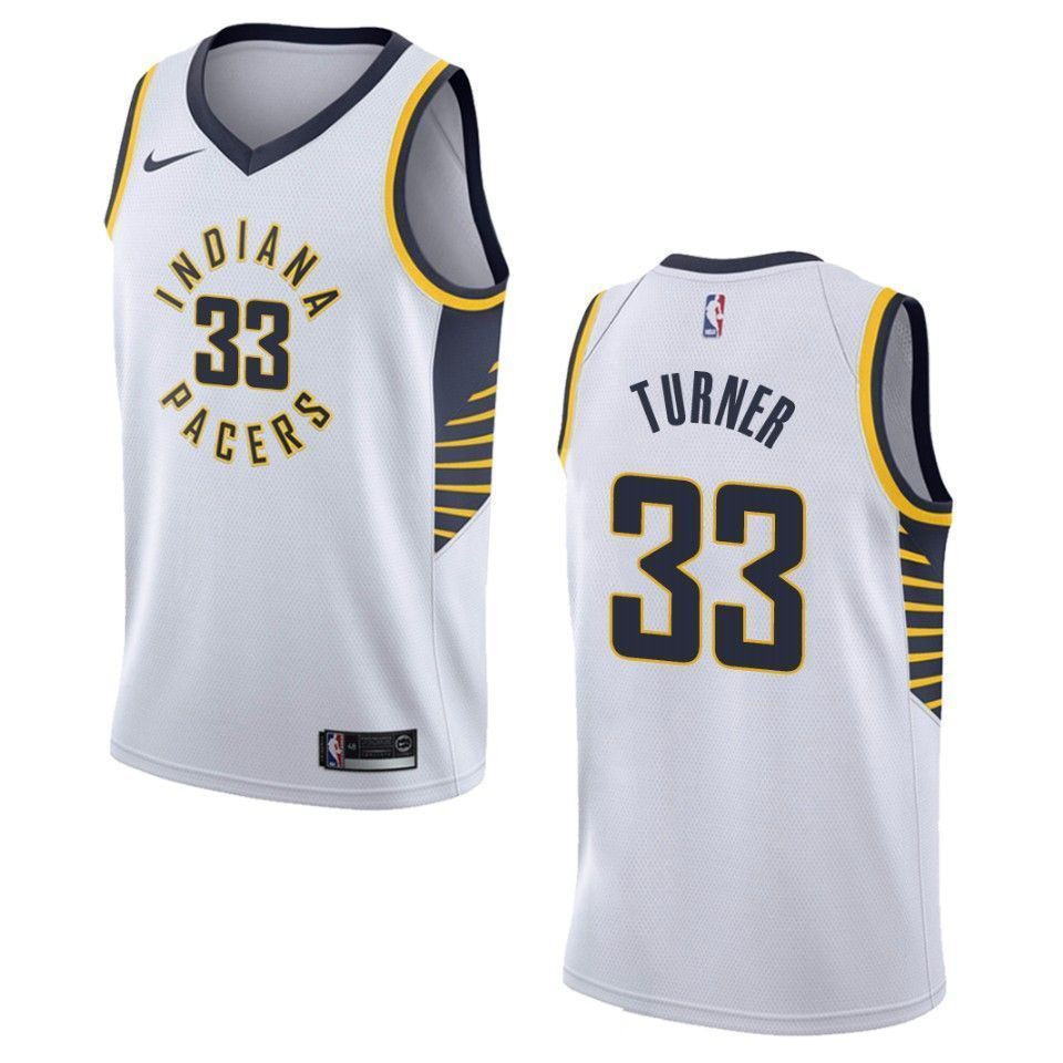 Men's Indiana Pacers 33 Myles Turner Association Swingman Jersey - White