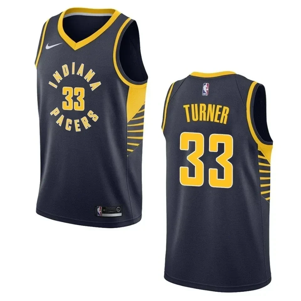 Men's Indiana Pacers 33 Myles Turner Icon Swingman Jersey - Navy
