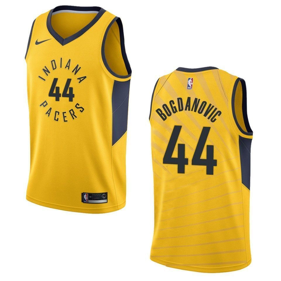 Men's Indiana Pacers 44 Bojan Bogdanovic Statement Swingman Jersey - Gold