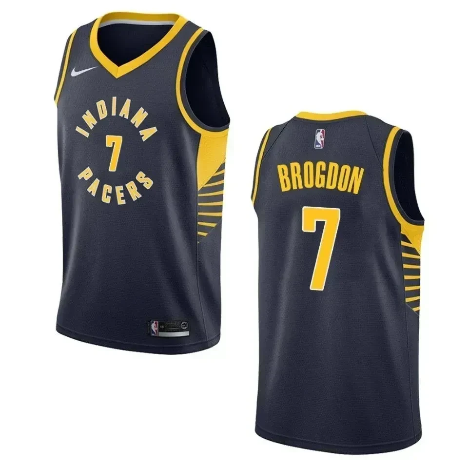 Men's Indiana Pacers 7 Malcolm Brogdon Icon Swingman Jersey - Navy