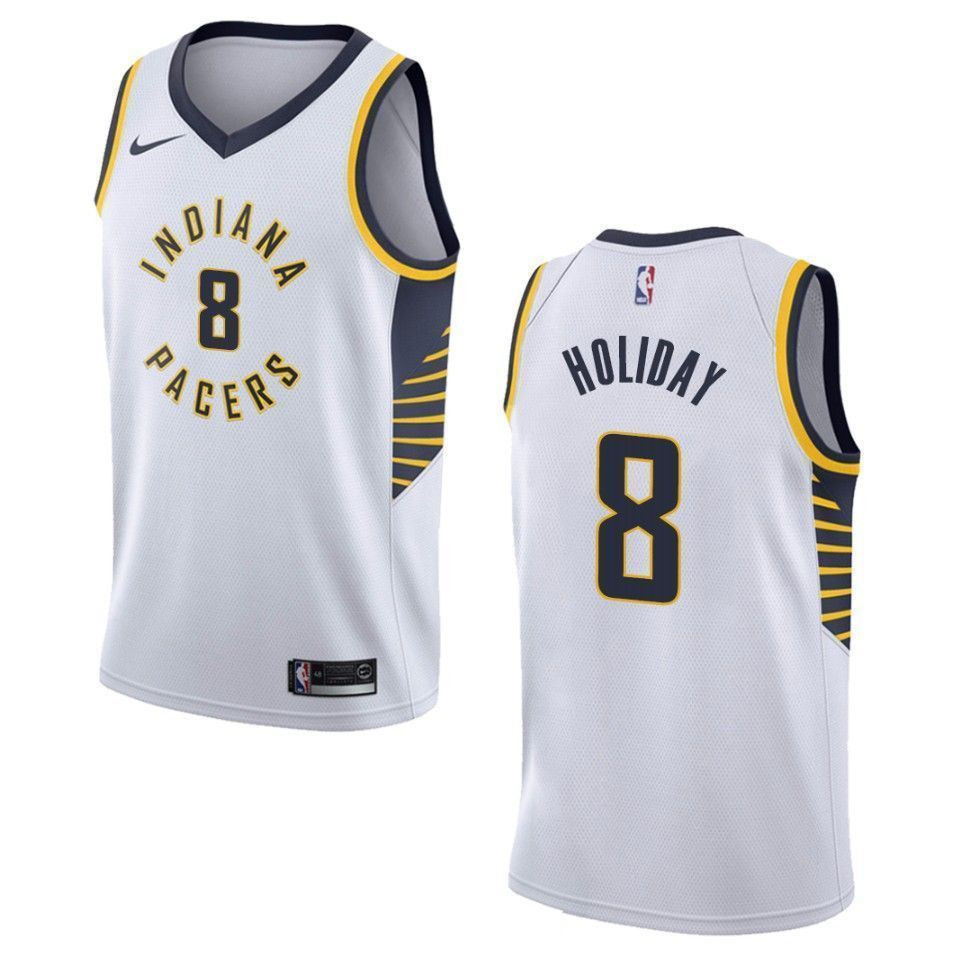 Men's Indiana Pacers 8 Justin Holiday Association Swingman Jersey - White