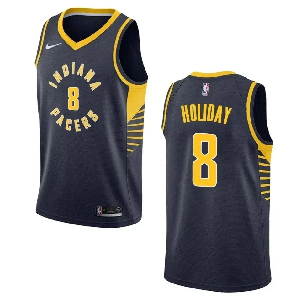 Men's Indiana Pacers 8 Justin Holiday Icon Swingman Jersey - Navy
