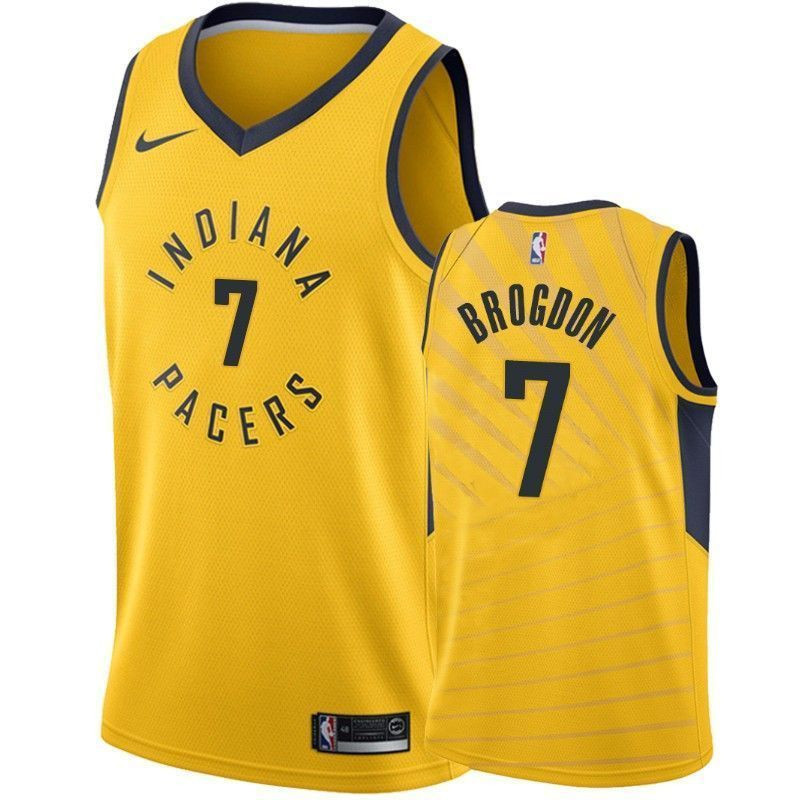 Men's Indiana Pacers Malcolm Brogdon 7 Statet Jersey