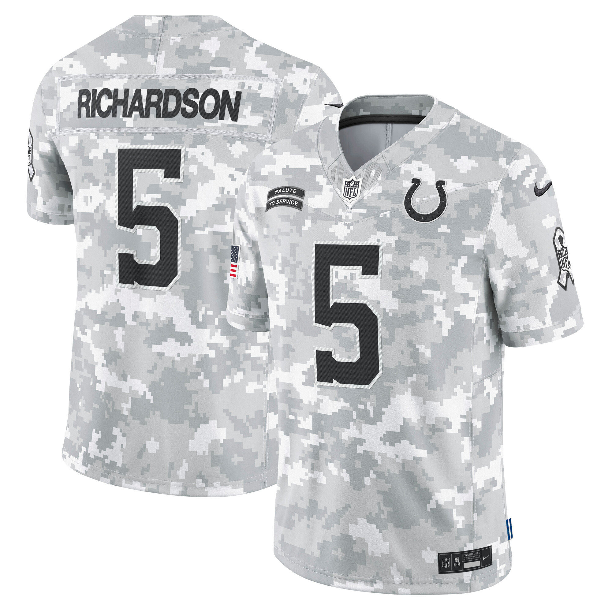 Men's Indianapolis Colts Anthony Richardson Arctic Camo 2024 Salute To Service Limited Jersey Js1940