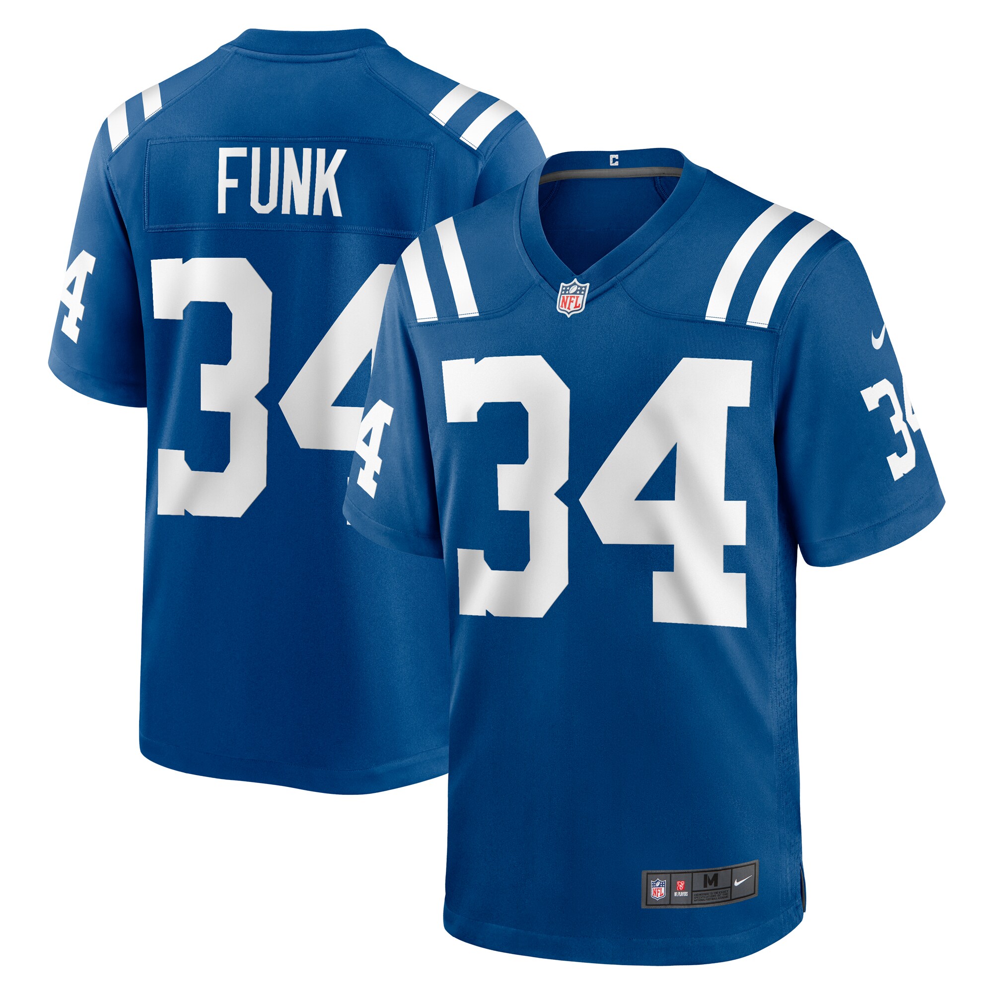 Men's Indianapolis Colts Jake Funk Royal Team Game Jersey Js5621