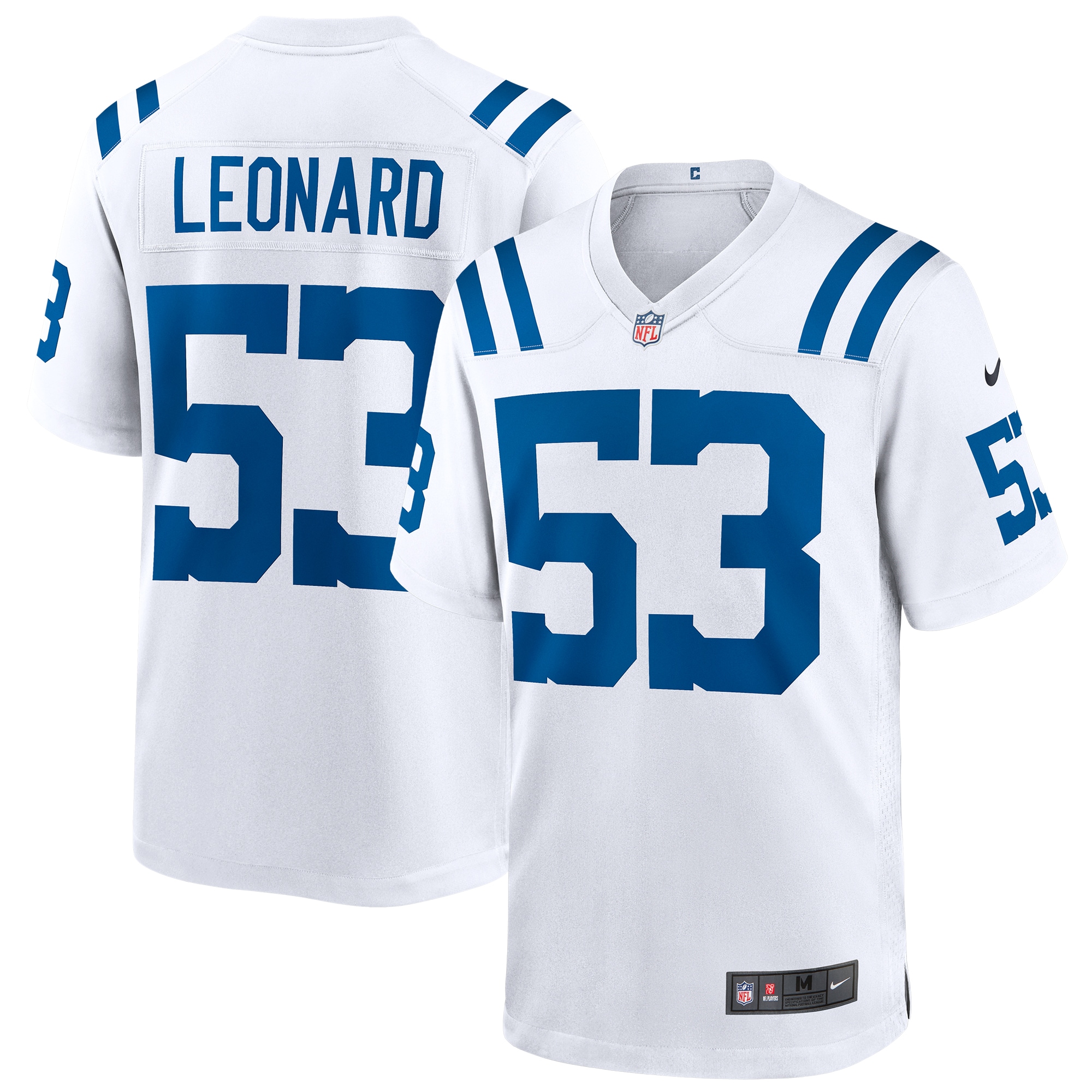 Men's Indianapolis Colts Shaquille Leonard White Game Player Jersey Js8553