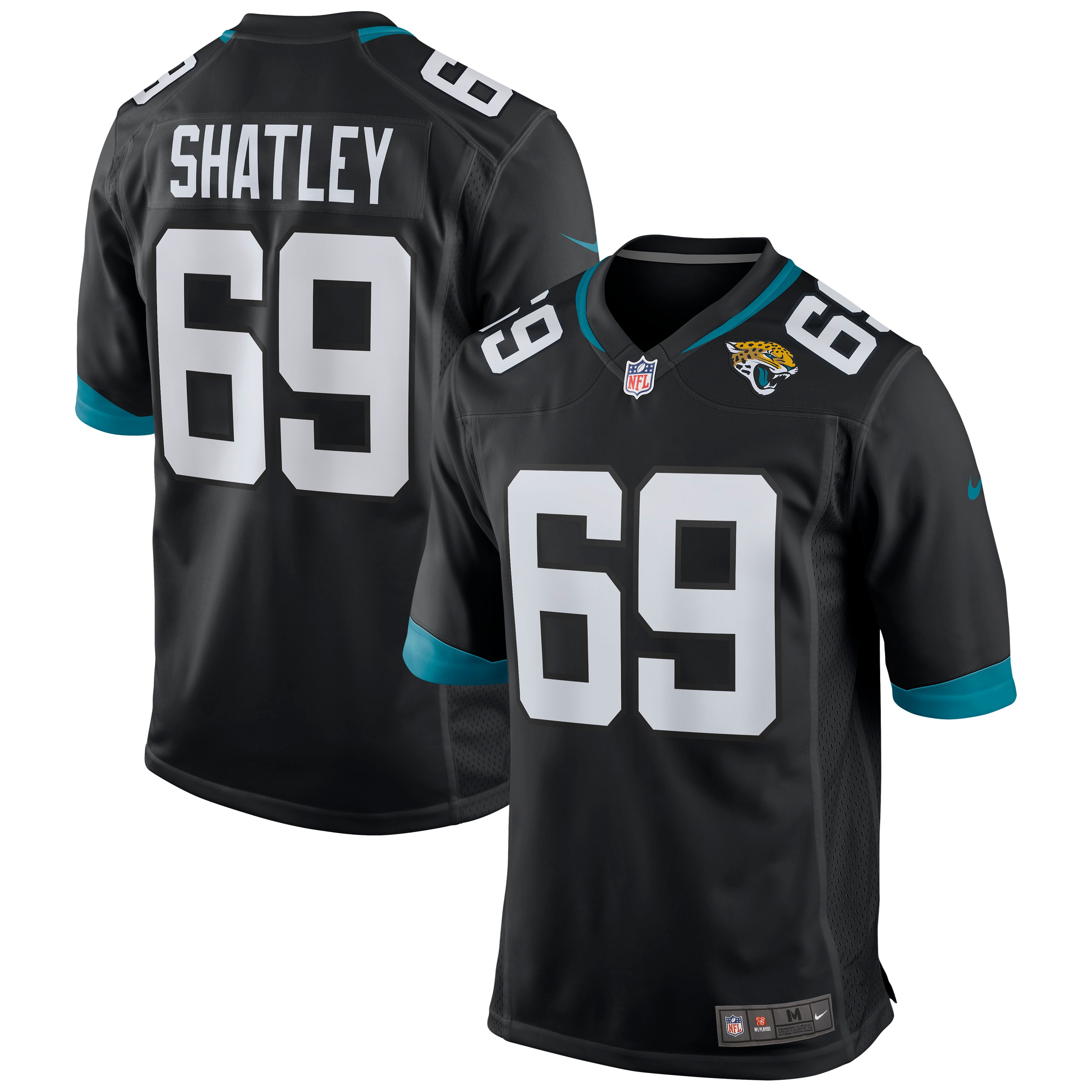 Men's Jacksonville Jaguars Tyler Shatley Black Game Jersey Js6860
