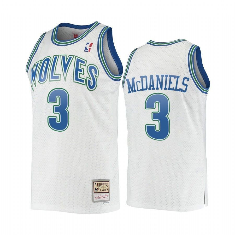 Men's Jaden Mcdaniels 3 Minnesota Timberwolves Hardwood Classics Jersey White