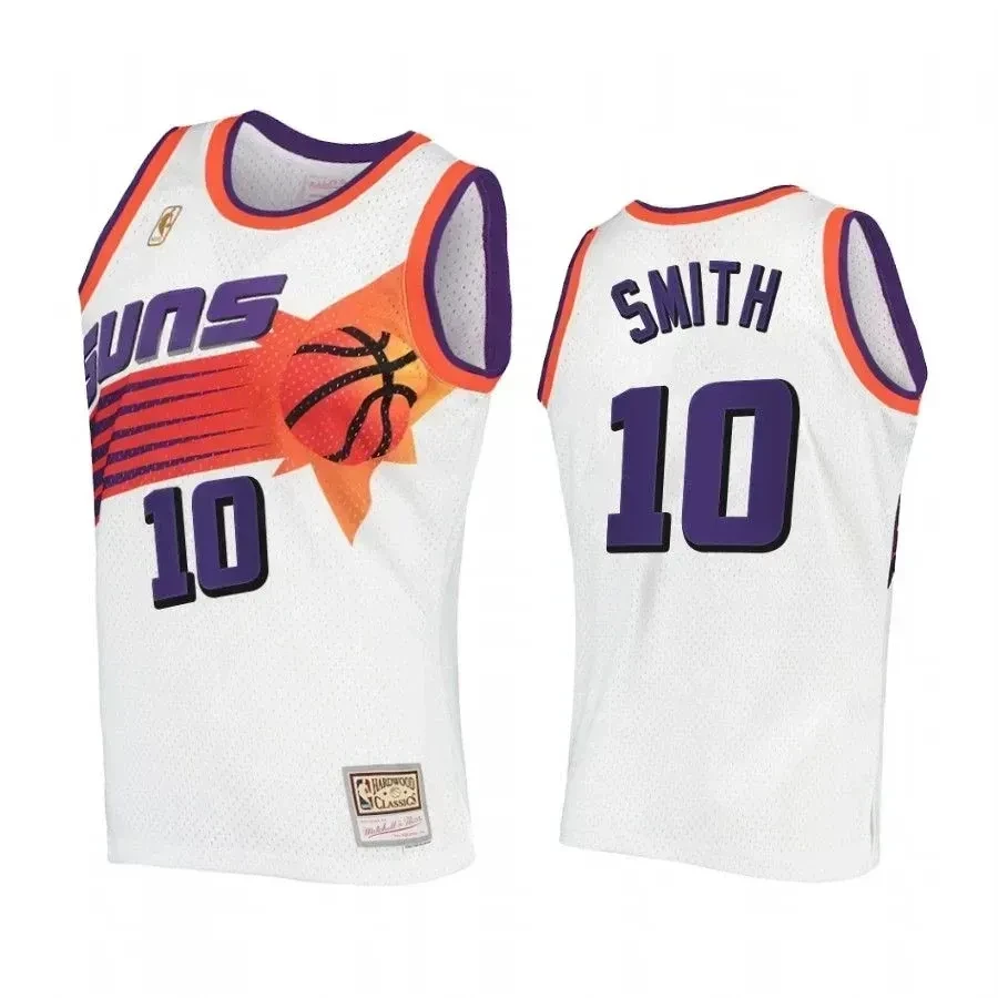 Men's Jalen Smith 10 Phoenix Suns Hardwood Classics Jersey White