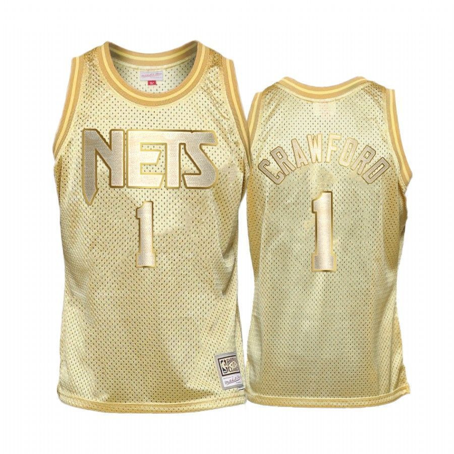 Men's Jamal Crawford 1 Brooklyn Nets Golden Hwc Jersey
