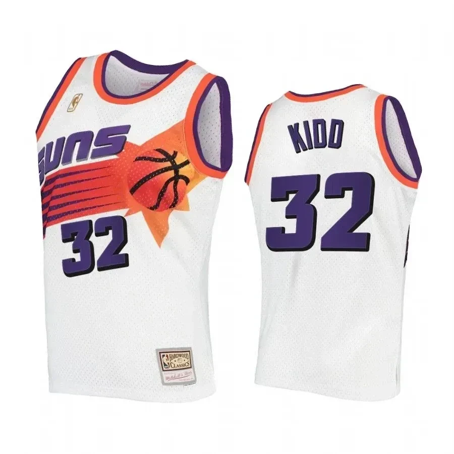 Men's Jason Kidd 32 Phoenix Suns Hardwood Classics Jersey White