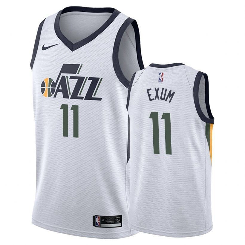 Men's Jazz Male Dante Exum 11 Association White Jersey