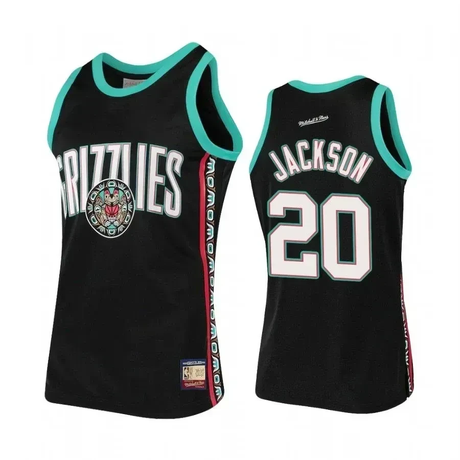 Men's Josh Jackson 20 Memphis Grizzlies Black Hardwood Classics Jersey