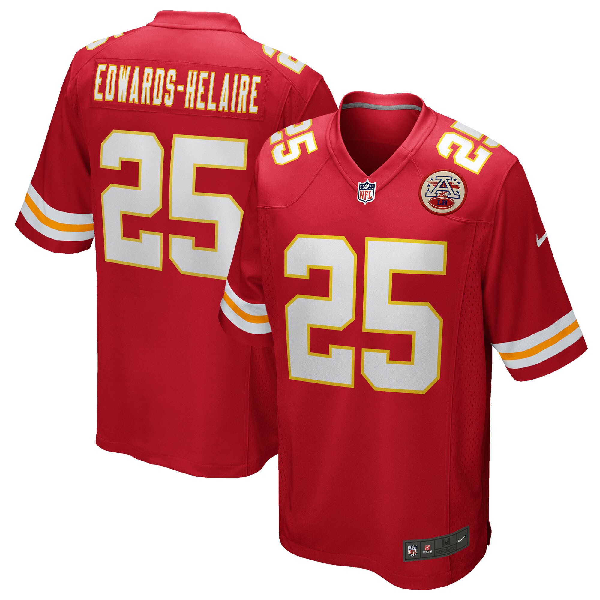 Men's Kansas City Chiefs Clyde Edwards-helaire Red Player Game Jersey Js9674
