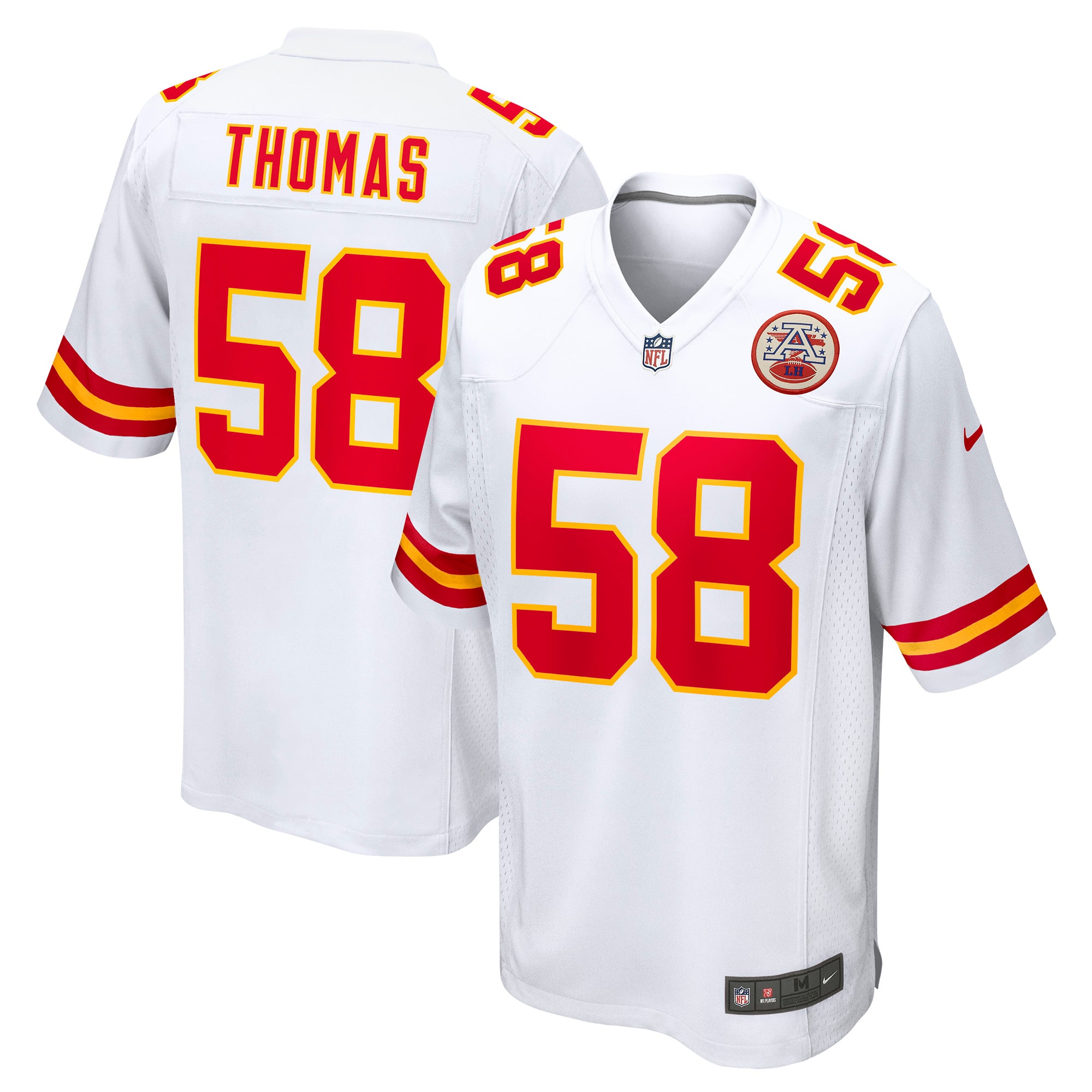 Men's Kansas City Chiefs Derrick Thomas White Retired Player Game Jersey Js9542