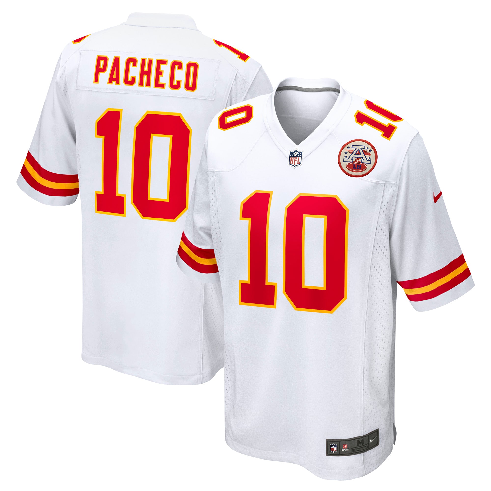 Men's Kansas City Chiefs Isiah Pacheco White Away Game Player Jersey Js3685