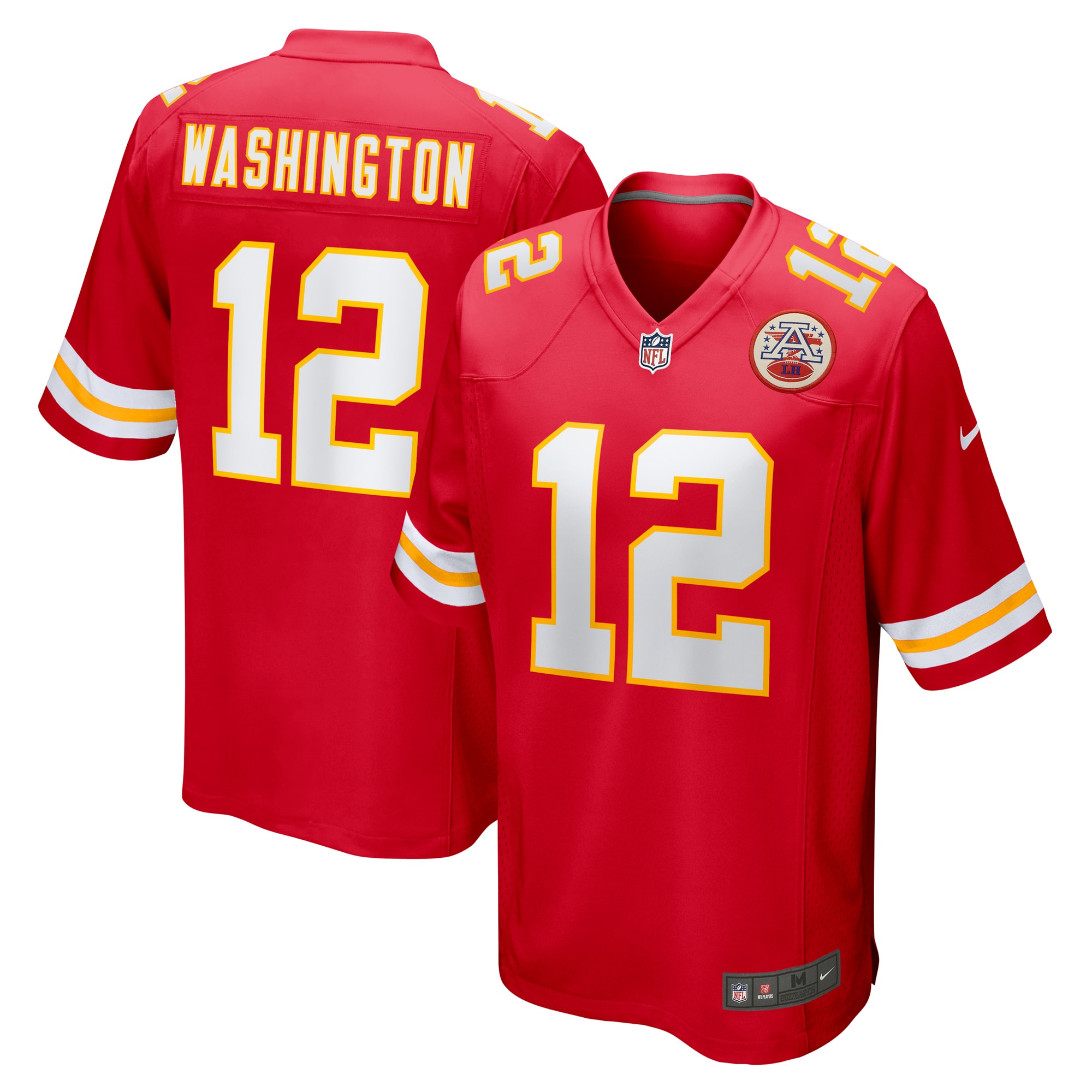 Men's Kansas City Chiefs Montrell Washington Red Team Game Jersey Js7119