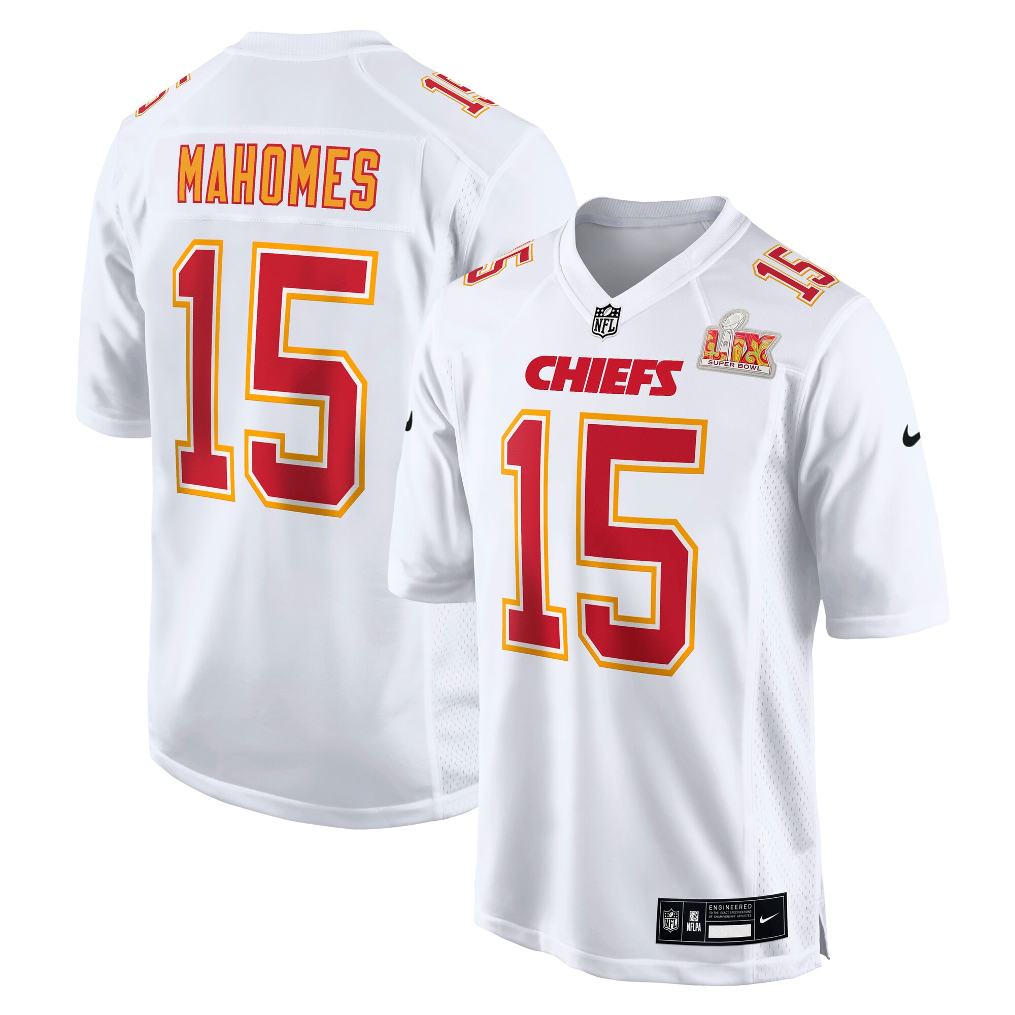 Men's Kansas City Chiefs Patrick Mahomes Tundra White Super Bowl Lix Fashion Game Jersey Js4852