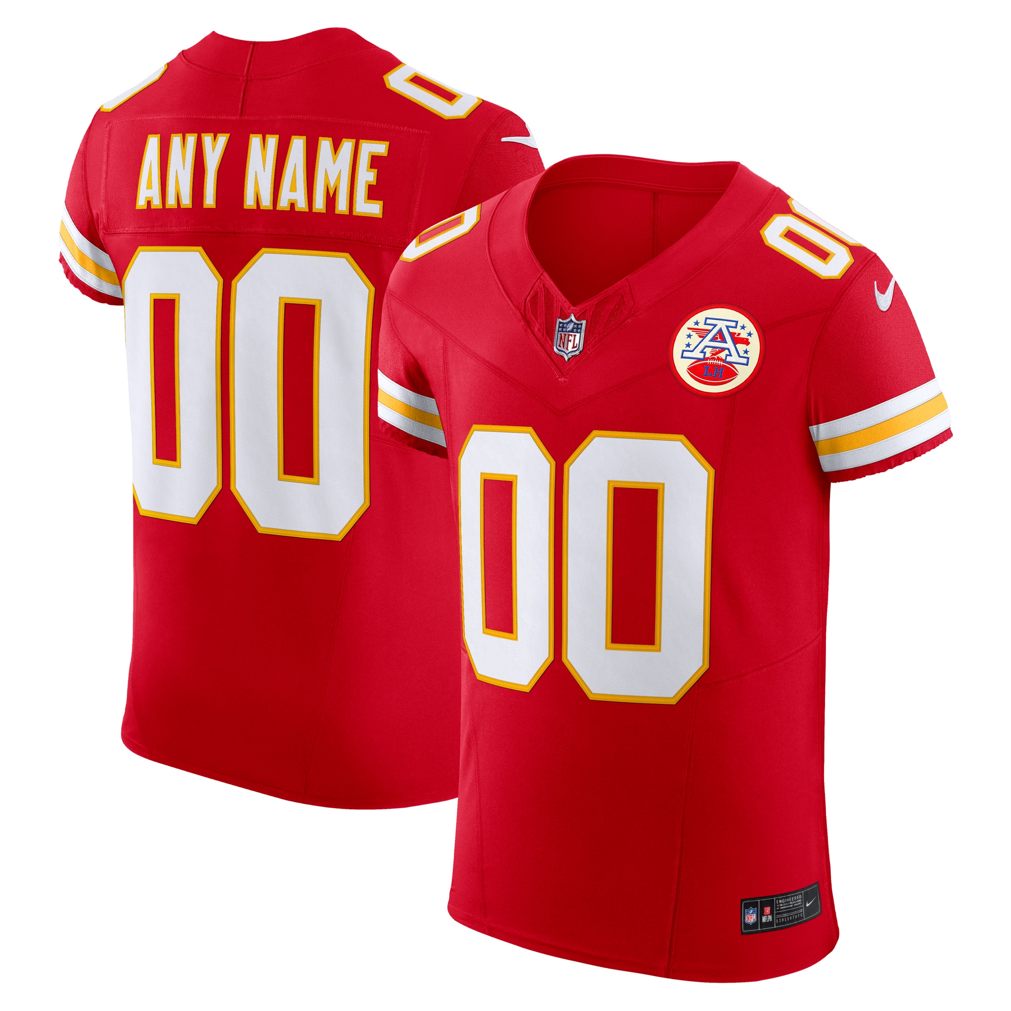 Men's Kansas City Chiefs Red Vapor F.u.s.e. Elite Custom Jersey Js7049