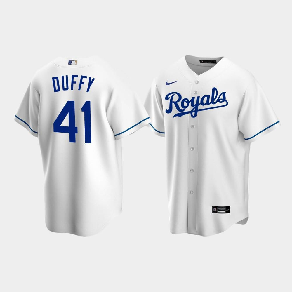 Men's Kansas City Royals 41 Danny Duffy White Home Jersey