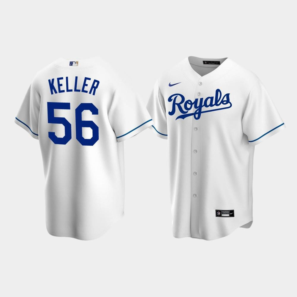 Men's Kansas City Royals 56 Brad Keller White Home Jersey