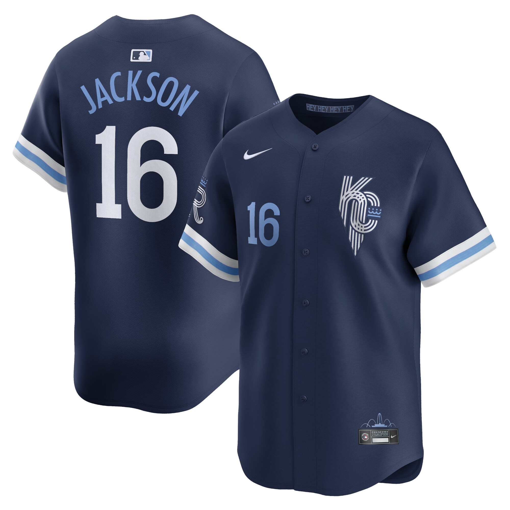 Men's Kansas City Royals Bo Jackson Navy City Connect Retired Player Jersey