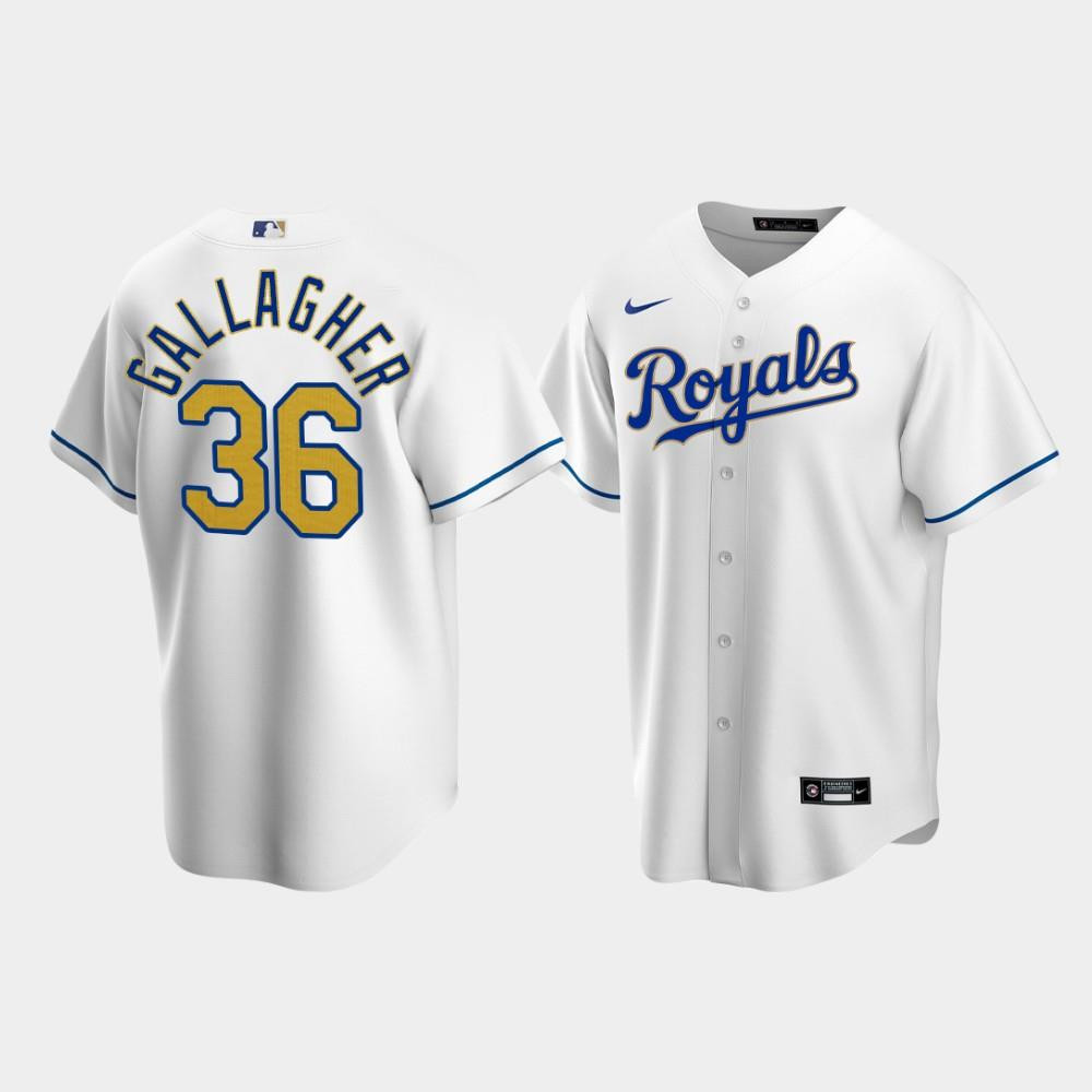 Men's Kansas City Royals Cam Gallagher 36 White Home Jersey