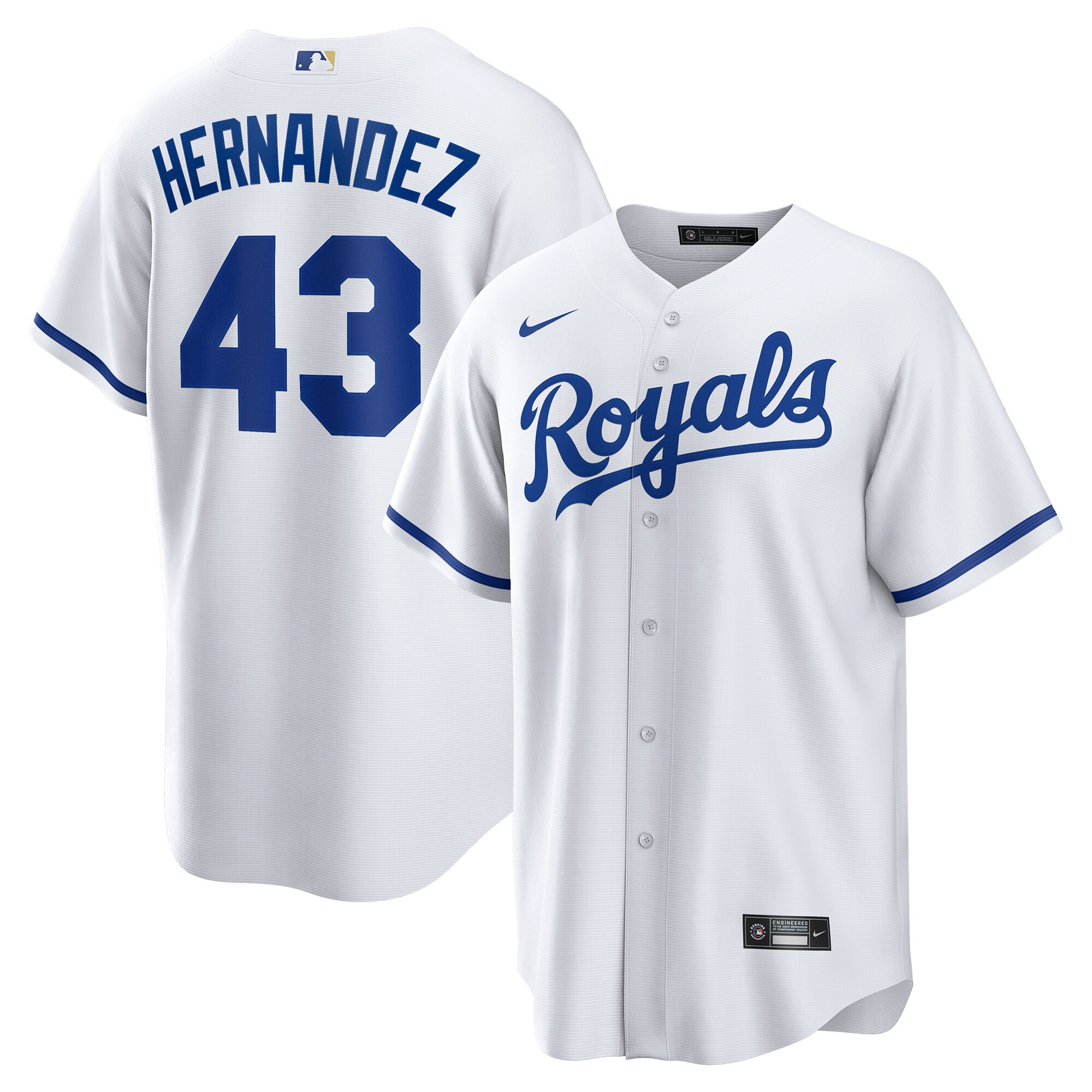 Men's Kansas City Royals Carlos Hern?ndez White Home Player Jersey