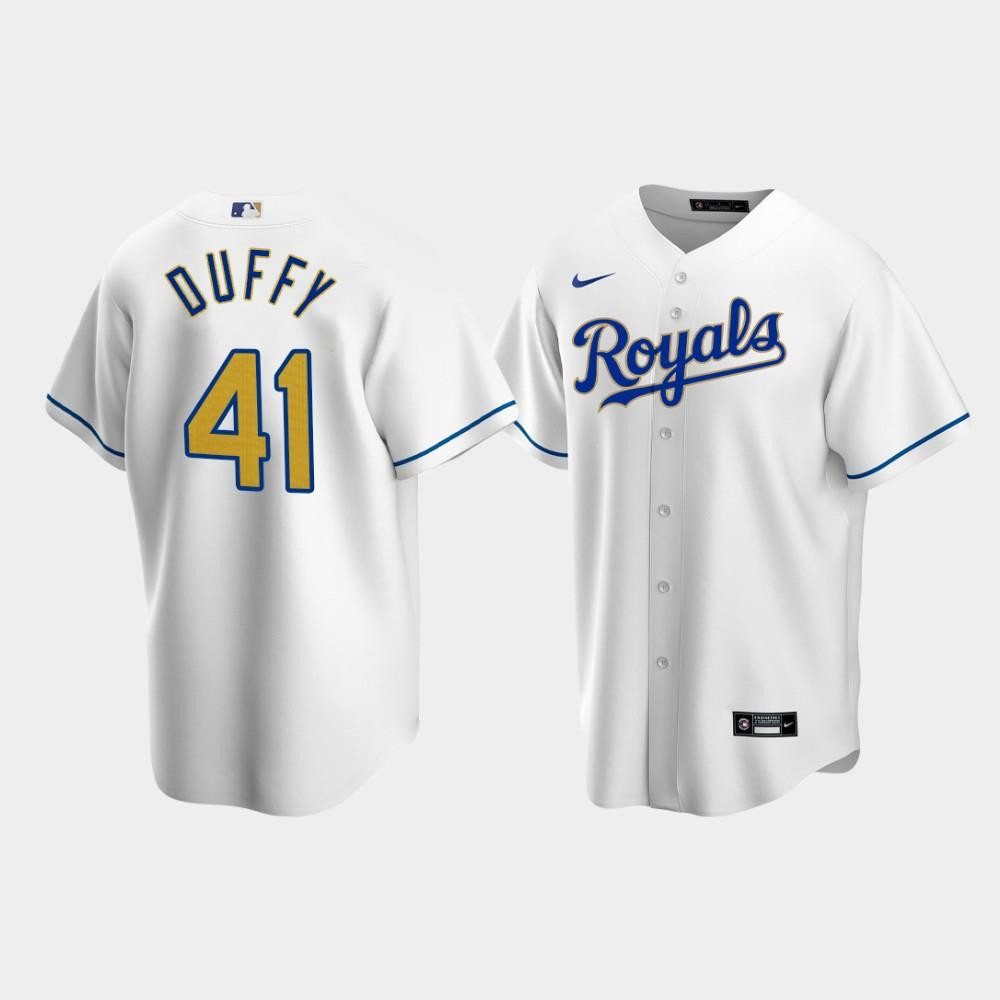 Men's Kansas City Royals Danny Duffy 41 White Home Jersey