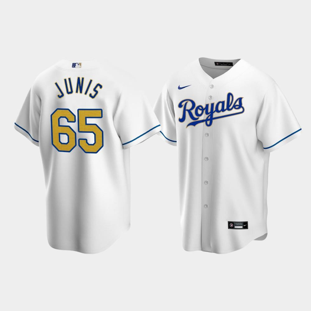 Men's Kansas City Royals Jakob Junis 65 White Home Jersey