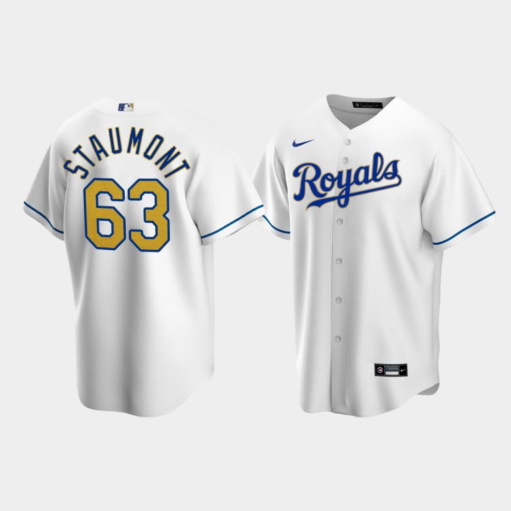 Men's Kansas City Royals Josh Staumont 63 White Home Jersey