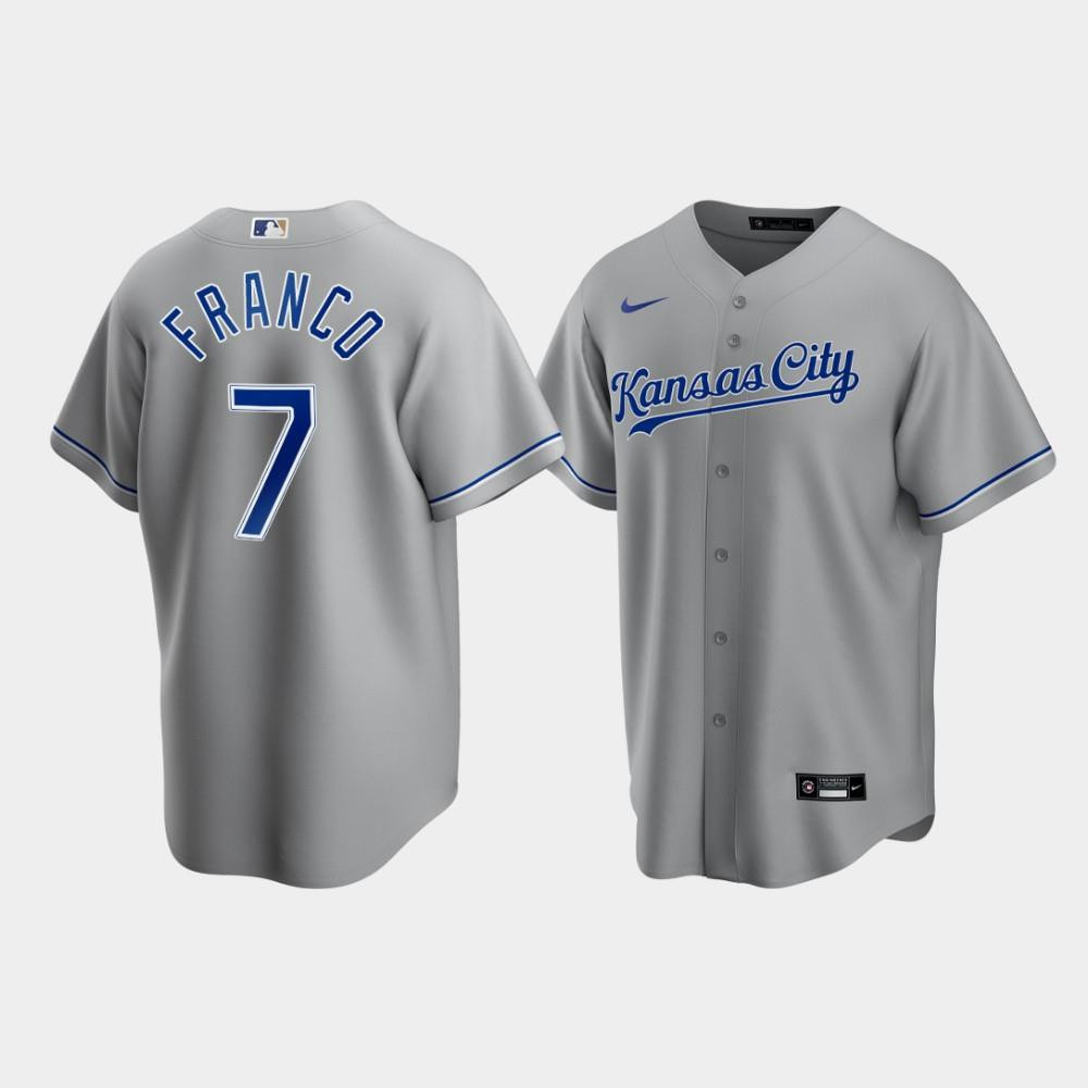 Men's Kansas City Royals Maikel Franco 7 Gray Road Jersey