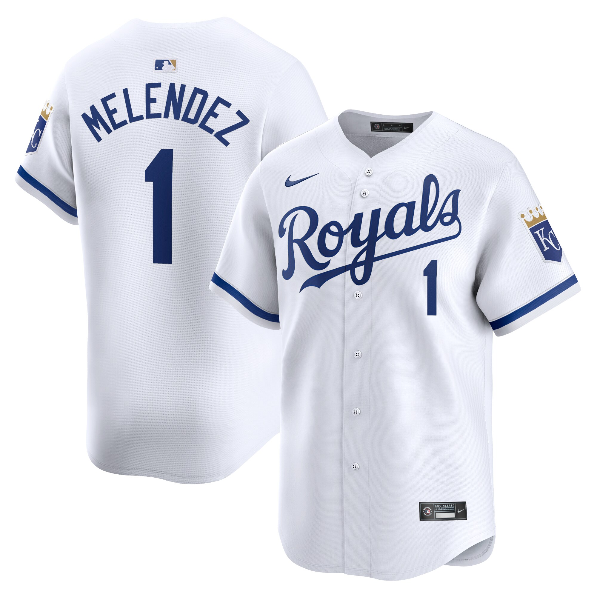 Men's Kansas City Royals Mj Melendez White Home Limited Player Jersey