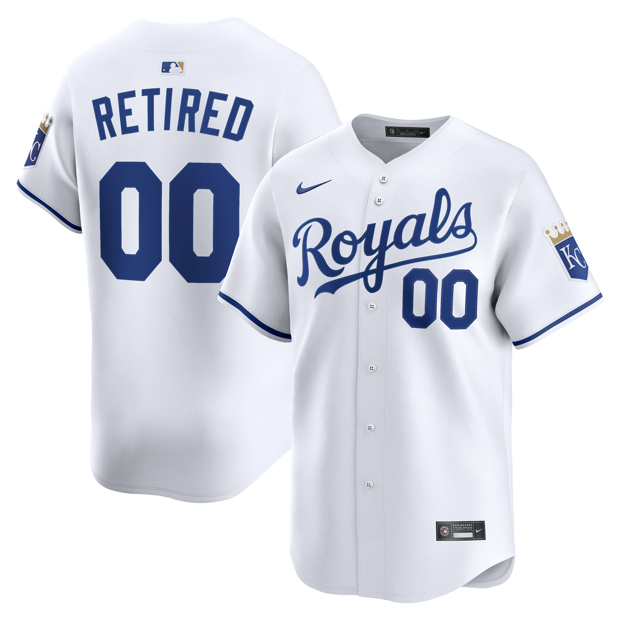 Men's Kansas City Royals White Home Limited Pick-a-player Retired Roster Jersey