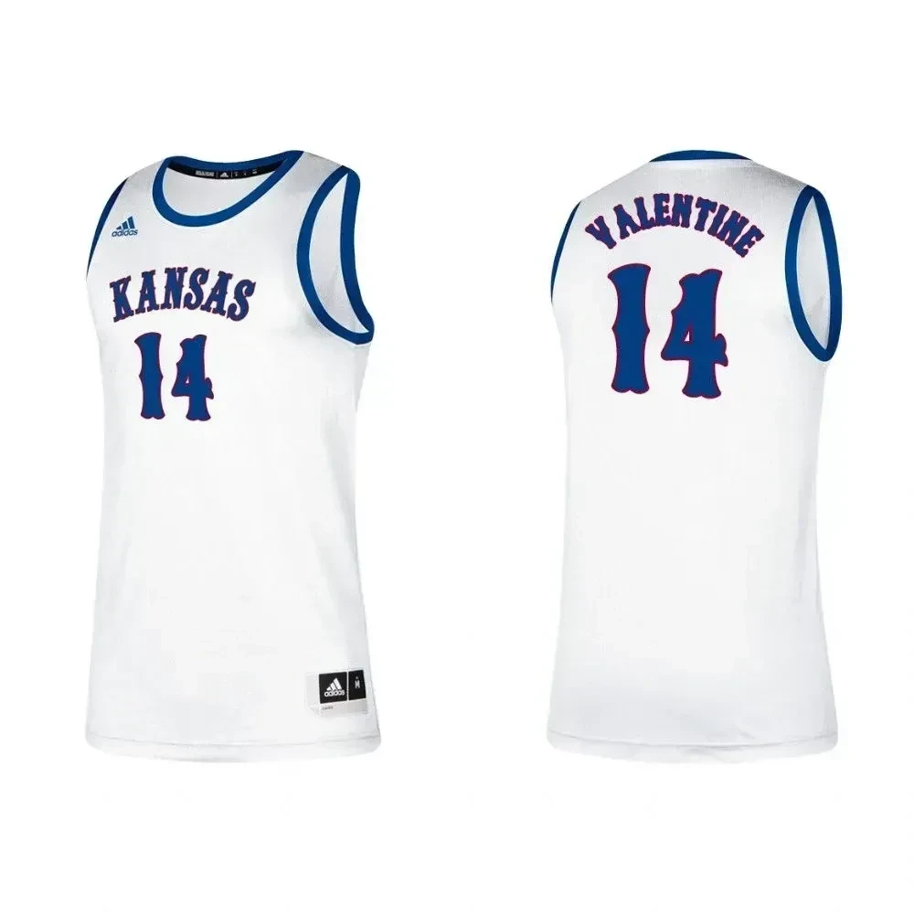 Men's Kansas Jayhawks Darnell Valentine Classic College Basketball White Jersey