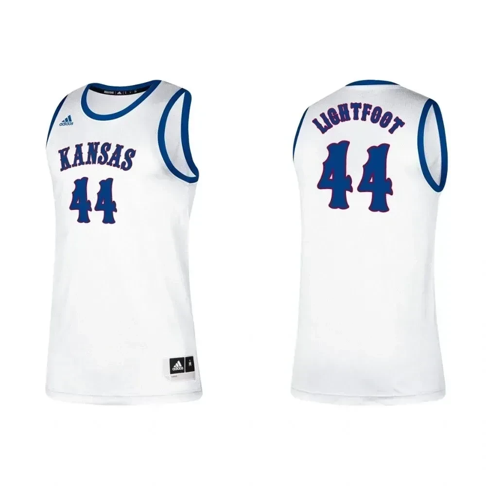 Men's Kansas Jayhawks Mitch Lightfoot Classic College Basketball White Jersey