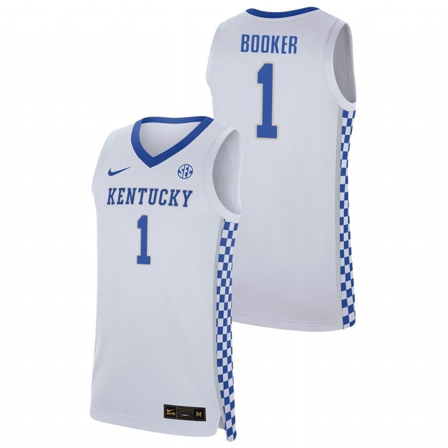 Men's Kentucky Wildcats 1 White Devin Booker College Basketball Jersey