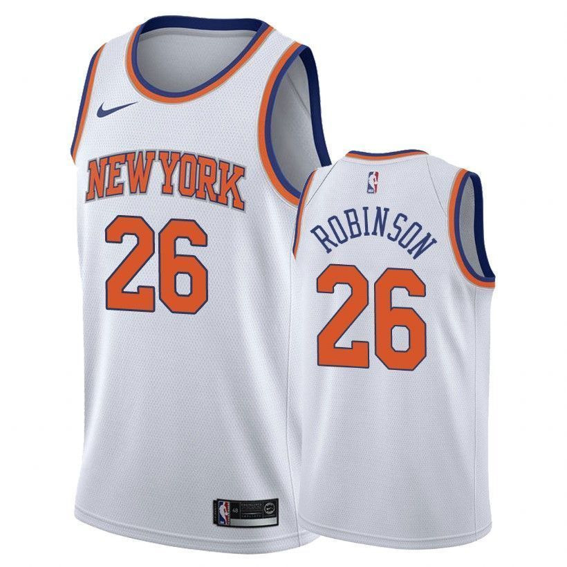 Men's Knicks Male Mitchell Robinson 26 Association White Jersey